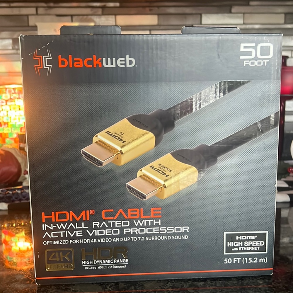 Blackweb 50 Foot FT HDMI CABLE HDR 4K ULTRA